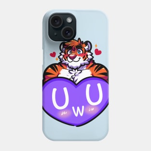 Blushing UwU Furry Anthro Tiger Heart Phone Case