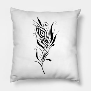 Black feather. Pillow