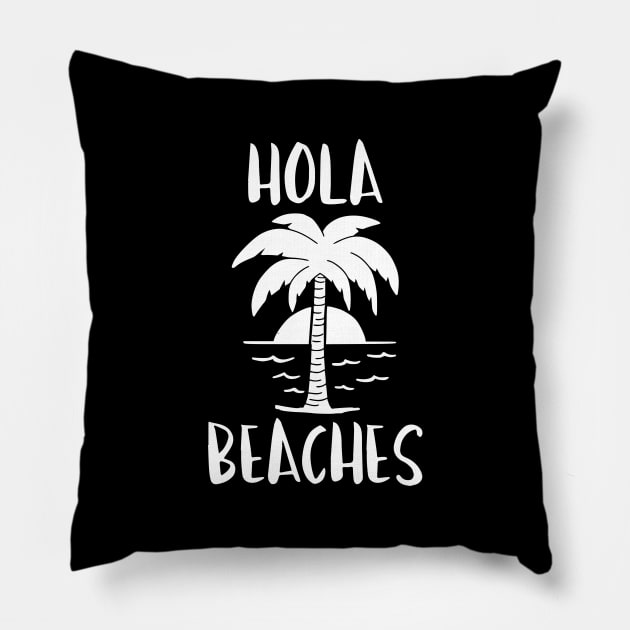 Hola Beaches Pillow by LuckyFoxDesigns