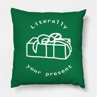 White Line Your Present with Gift Box Pillow