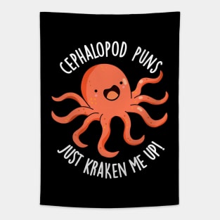 Cephalopod Puns Just Kraken Me Up Funny Animal Puns Tapestry