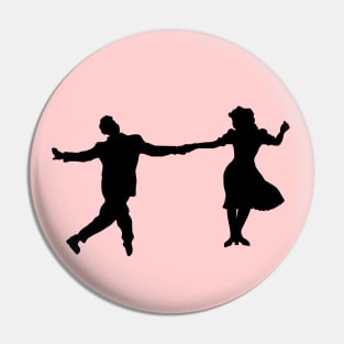 40's Swing Dancer Silhouettes Pin