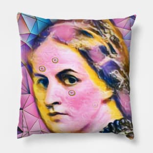 Anne Bronte Pink Portrait | Anne Bronte Pink Artwork 5 Pillow