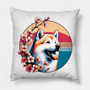 Joyful Hokkaido Amidst Spring's Cherry Blossoms Pillow