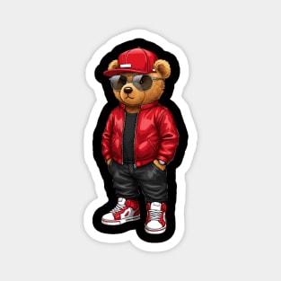Hip-Hop Teddy Bear - Red Style Magnet