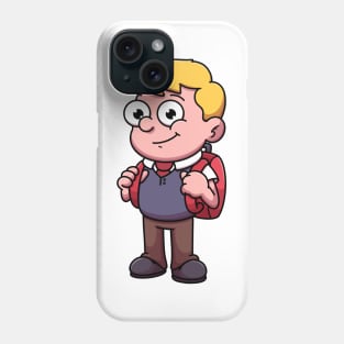 Boy In School Outfit Cartoon Phone Case