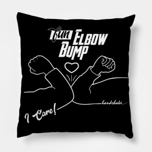 Fun Elbow Bump Handshake, Quarantine, Social Distance, Isolation, New Hi, Hello - Modern illustration Pillow