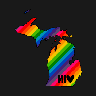 USA States: Michigan (rainbow) T-Shirt