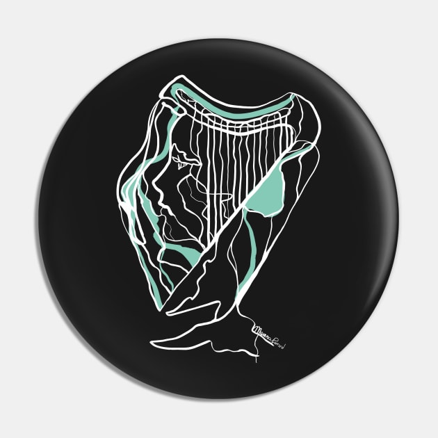 Single Line - Harpist (White) Pin by MaxencePierrard