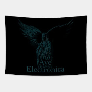 ASCii Sancta Maria - Ave Electronica (Blue) Tapestry