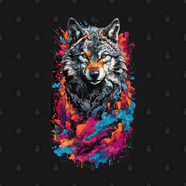 Colorful Angry Wolf by Chavjo Mir11