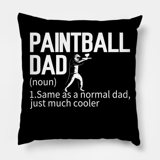 Funny Paintball Dad Definition Paintballing Pillow by WildFoxFarmCo