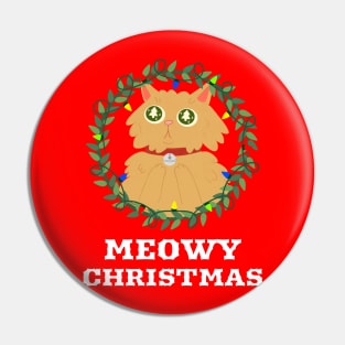 Meowy Christmas Pin