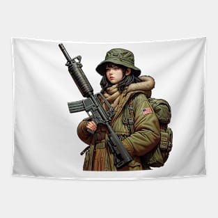 Tactical Girl Tapestry