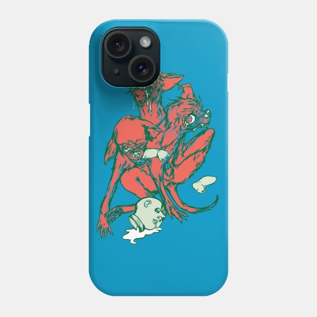 Triple headed chihuahua Phone Case by ImmortalPink