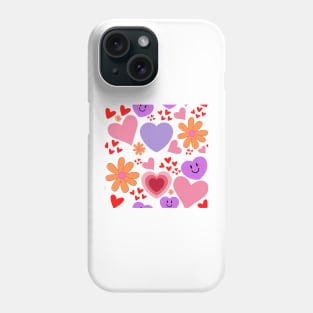 Happy Hearts and Flowers Phone Case