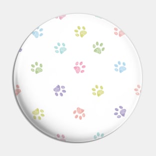 Pastel colored doodle paw prints Pin