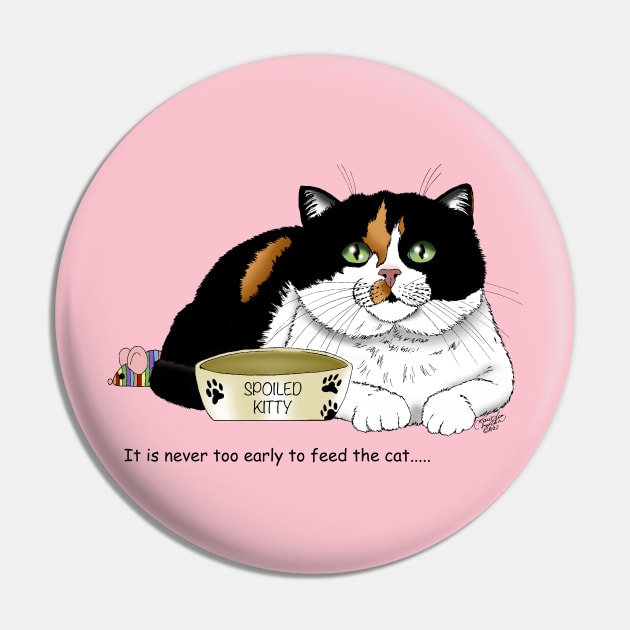 Calico Cat Food Bowl Pin by tigressdragon