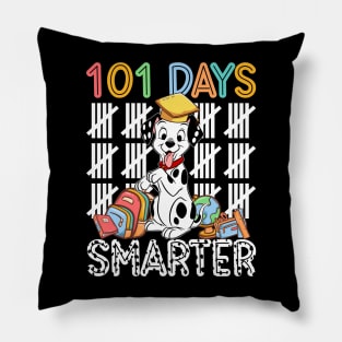 101 Days Of School Dalmatian Dog 100 Days Smarter Teacher Pillow