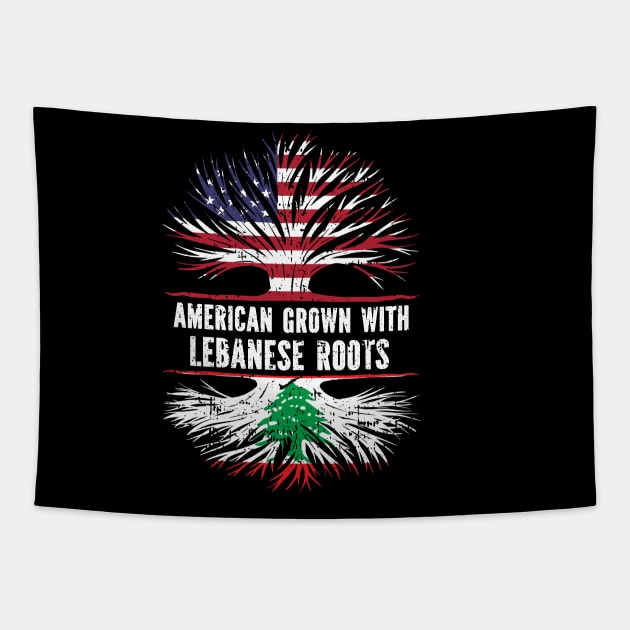 American Grown with Lebanese Roots USA Flag Tapestry by silvercoin