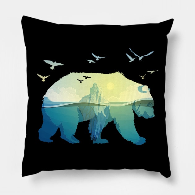 Bear Ocean Animal Pillow by Happy Shirt