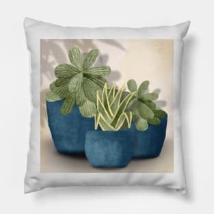 Three Different Sizes Plant Watercolor Art Pillow