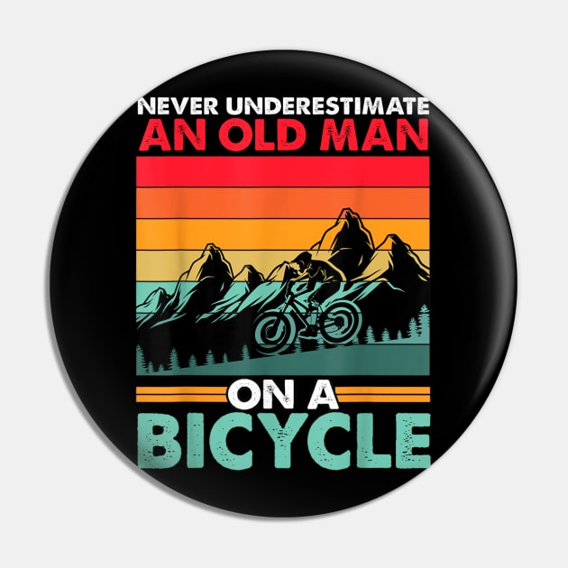 Never Underestimate A Old man With A Bicycle Pin by rhazi mode plagget