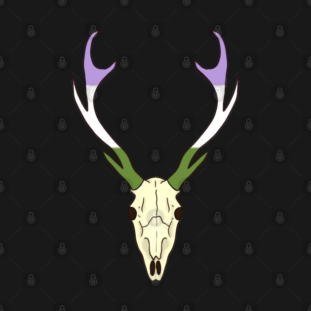 Genderqueer Pride Deer Skull by whizz0