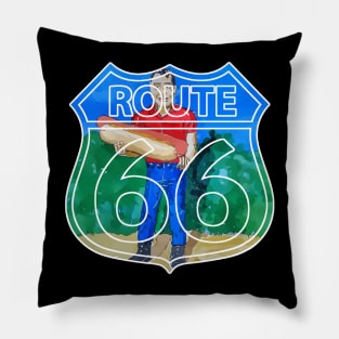 Hotdog Man on Route 66 in Atlanta Illinois.  Also know as Muffler Man- WelshDesigns Pillow