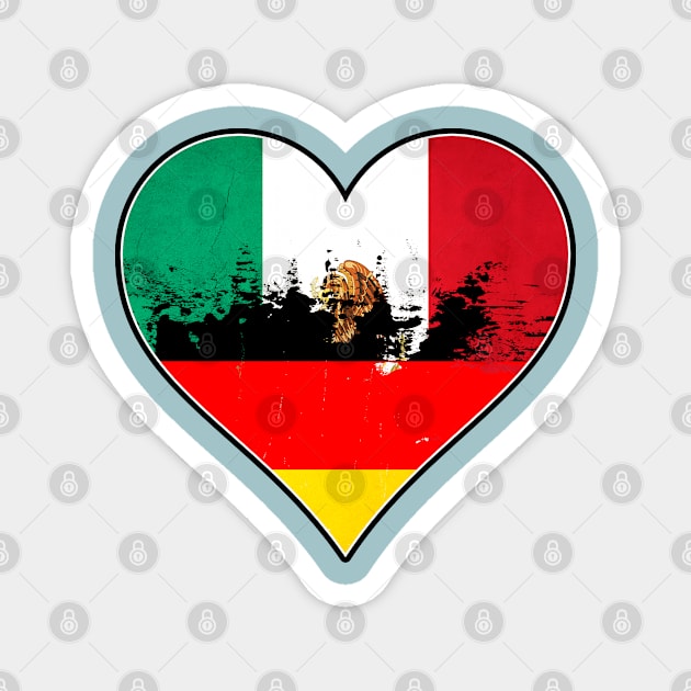 Mexican and German Heart Mix Heritage Flag Magnet by Just Rep It!!