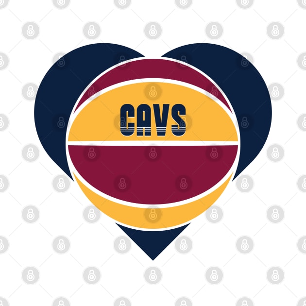 Heart Shaped Cleveland Cavaliers Basketball by Rad Love