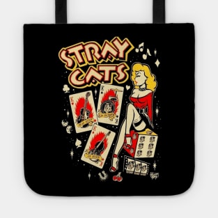 play card cat band rock music Tote