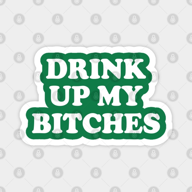 Drink Up My Bitches Irish St Patricks Day Magnet by E