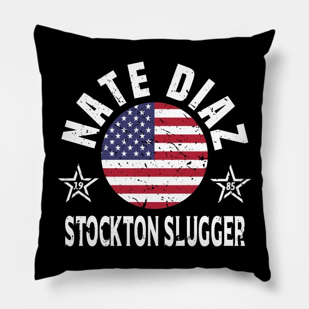 Nate Diaz Stockton Design Pillow by Twistedburt