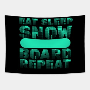 Eat Sleep Snowboard Repeat Tapestry