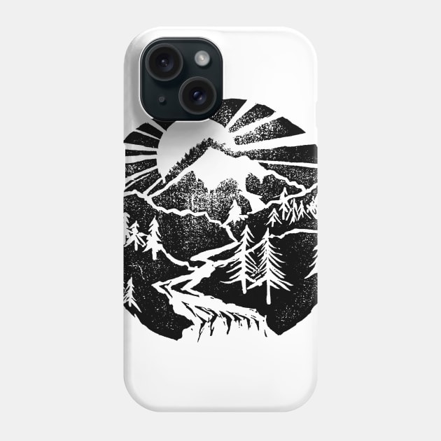 PNW Great Outdoors Block Print Phone Case by gabradoodle