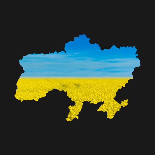 Ukraine national flag landscape map territory shape - Landscape resembling Ukrainian Flag colors by mrsupicku