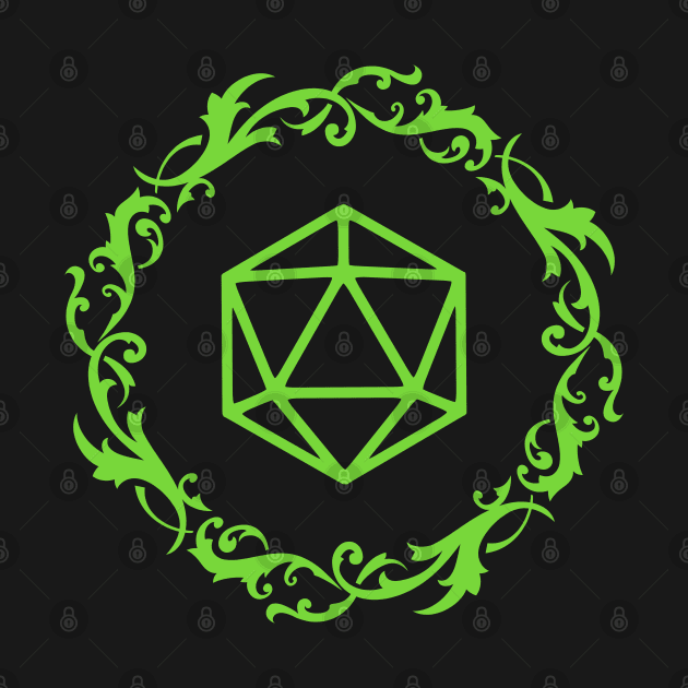 Magical Polyhedral D20 Dice Green Tabletop Roleplaying RPG Gaming Addict by dungeonarmory