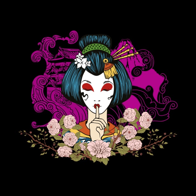 Geisha traditional Japanese arts by Foxxy Merch