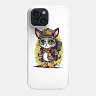 Cat camping I born to explore Phone Case