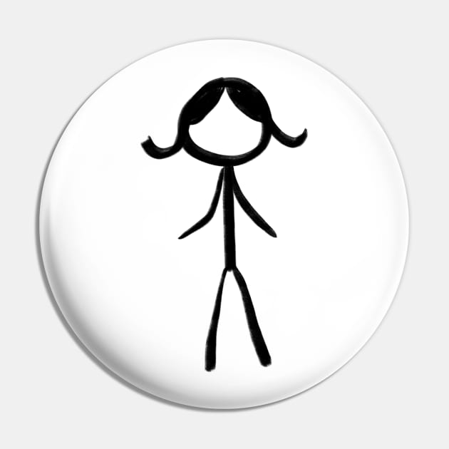 Simple stick figure, hand drawn, simple design, female, or girl