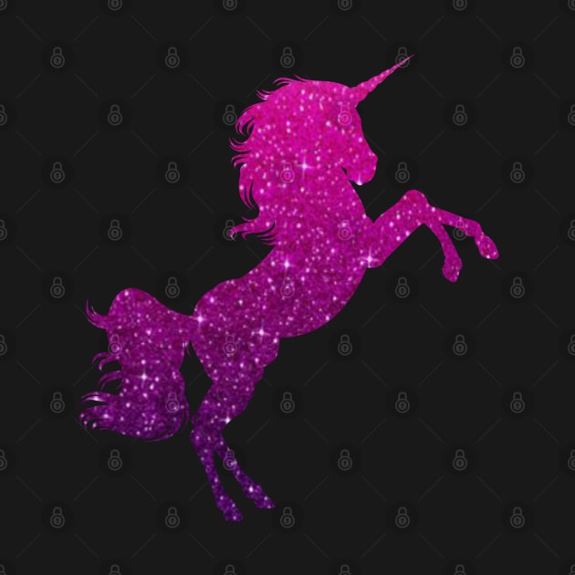 Dark Pink Purple Ombre Faux Glitter Unicorn by Felicity-K