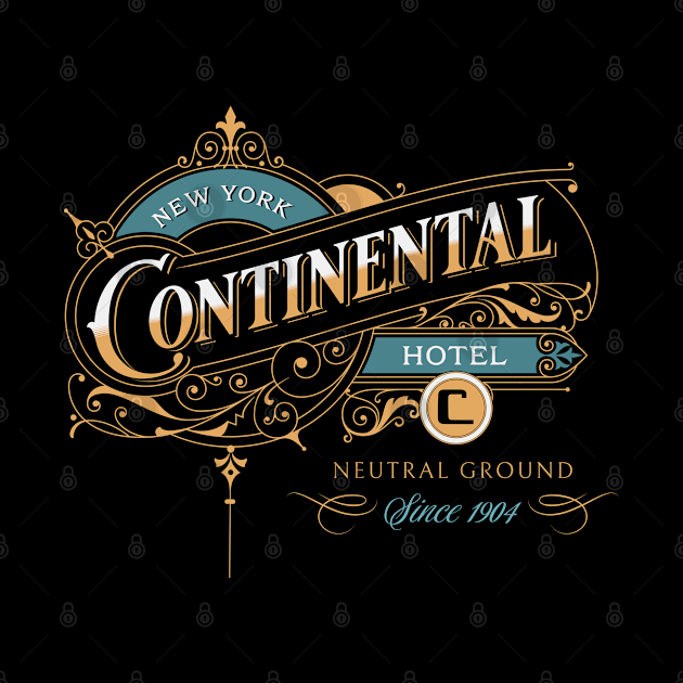 Vintage New York Continental Hotel by Three Meat Curry