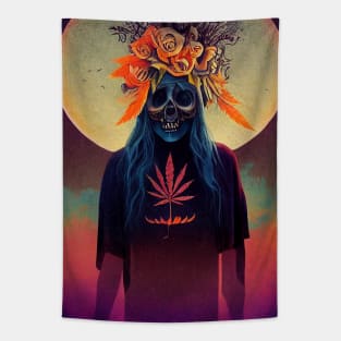 Hippie Weed Horror Tapestry