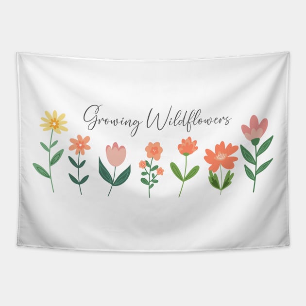 Growing Wildflowers Mom Shirt Tapestry by BeeDesignzzz