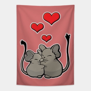 Degus Hug Hearts Tapestry