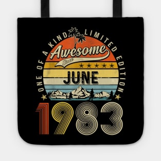 Awesome Since June 1983 Vintage 40th Birthday Tote