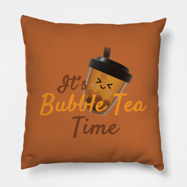 It's Bubble Tea Time! Pillow by Pakanese_Art