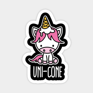 Funny Unicorn pun cute Uni-cone ice cream Kawaii Magnet