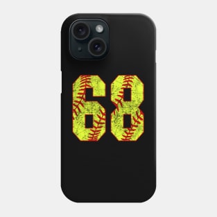 Fastpitch Softball Number 68 #68 Softball Shirt Jersey Uniform Favorite Player Biggest Fan Phone Case